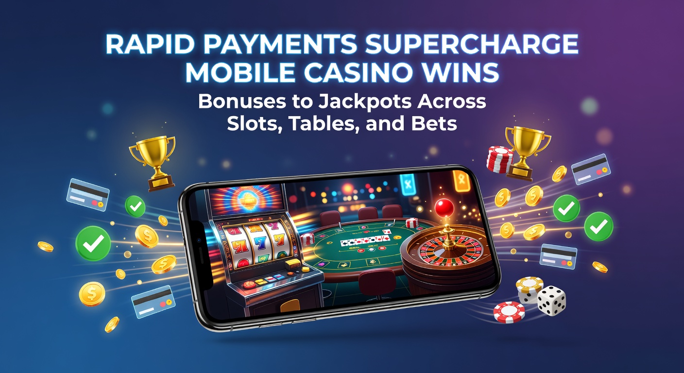 Dynamische Grafik mit mobilen Zahlungen, die zu explodierenden Slot-Jackpots und Tischspiel-Gewinnen führen